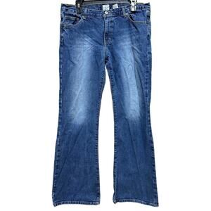 Vintage Calvin Klein Low Rise Flare Jeans Junior Size 13 Blue Denim Cotton Y2K